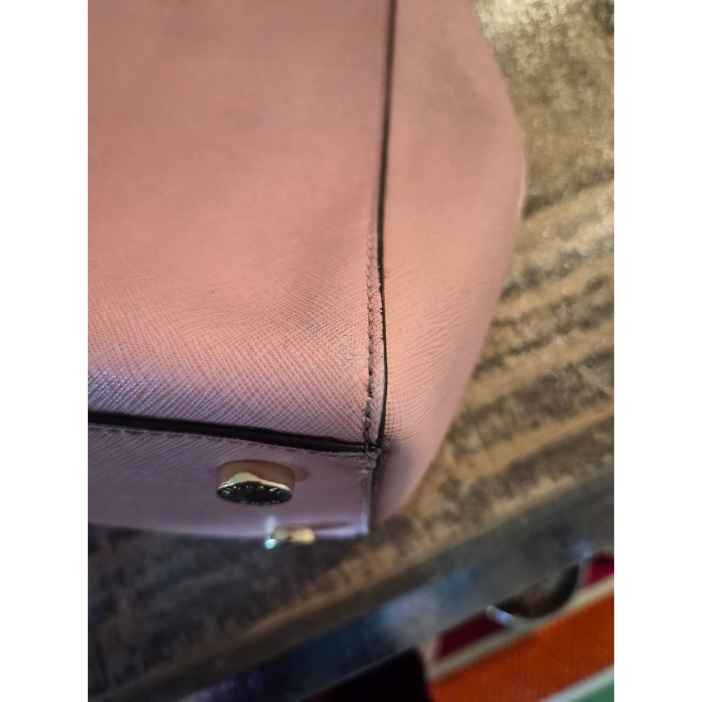 Michael‎ Kors Savannah Satchel Pink Saffiano Leather Handbag Gold Hardware - Picture 10 of 12